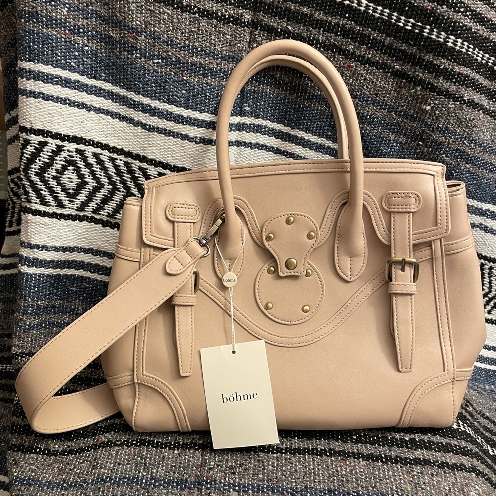 NWT Moda Luxe blush cream purse from Böhme. Dual straps.